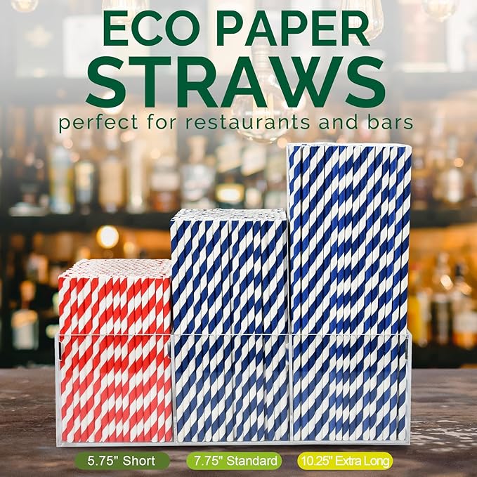 10 Inch Long Disposable Drinking Straws Paper - Image 6