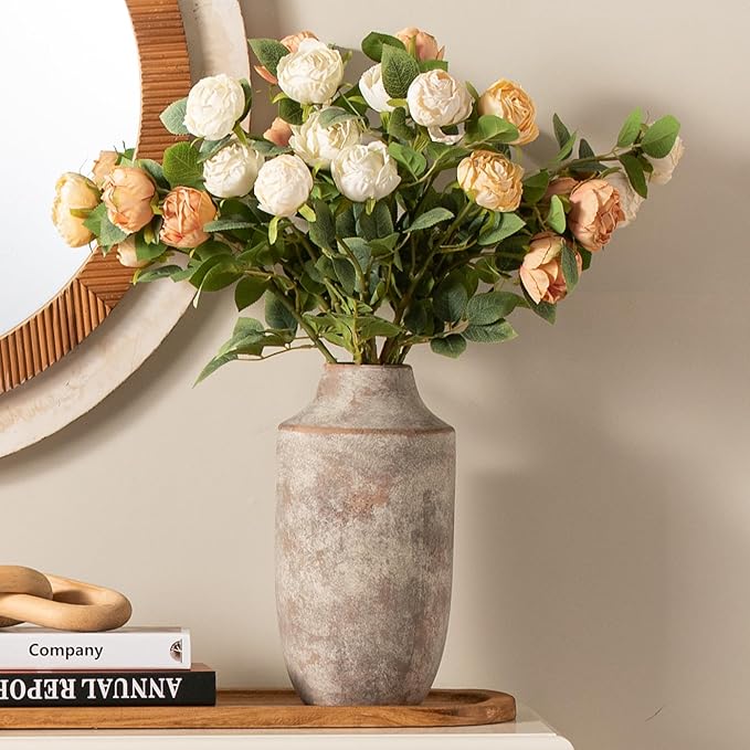 Mitt&Ditt Ceramic Flower Vase, 12.5 inch Tall Off-White Vase, Large Decorative by MittDitt