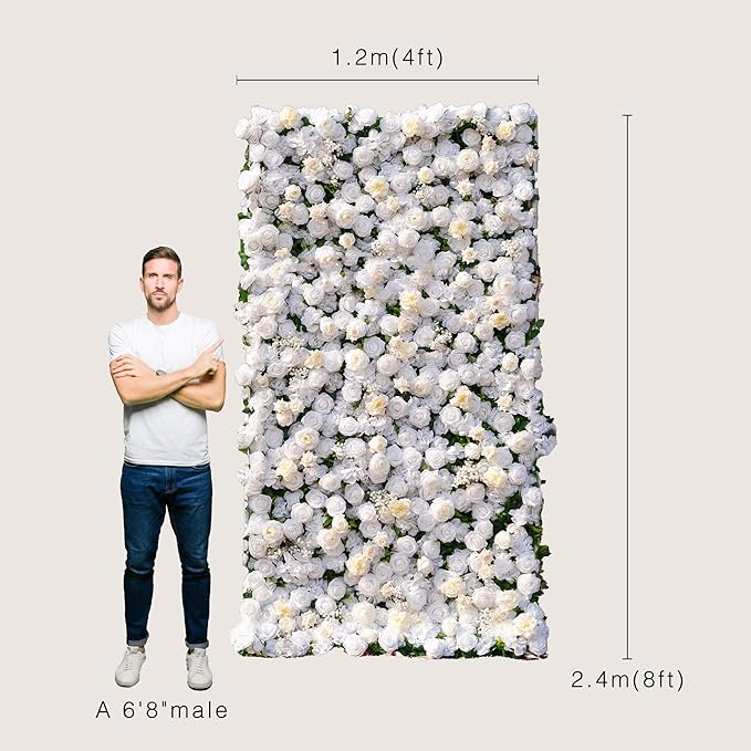 Artificial Luxury‌ Flower Wall Panels, Gorgeous 3D Silk Floral Backdrop - Image 6