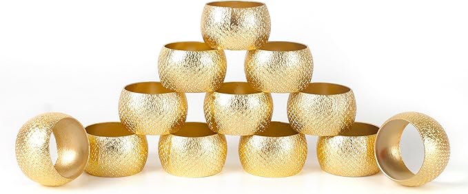 Gold Napkin Rings Set of 12 by ALPHALivingHOME