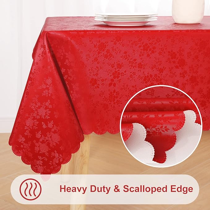 smiry Waterproof Vinyl Tablecloth, Rectangle Heavy Duty Table Cloth, Wipeable - Image 5