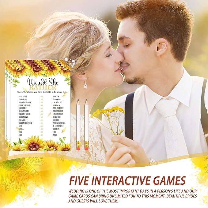 Teling 145 Pieces Bridal Shower Game Bridal Shower Favors Set Wedding Games - Image 5