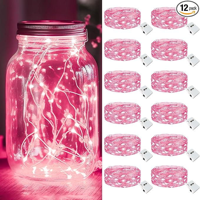 kolpop 12 Pack LED Fairy Lights Battery Operated, Mini Twinkle String Lights by kolpop