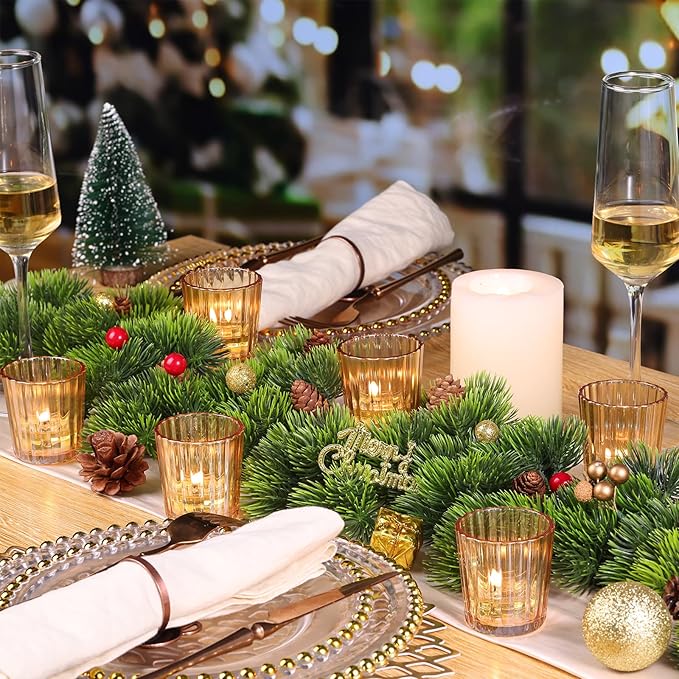 24PCS Vintage Ribbed Gold Votive Candle Holders, Glass Candle Holder - Image 6