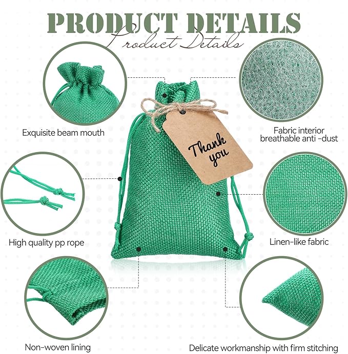 Woanger 100 Pcs Burlap Gift Bags - Image 2