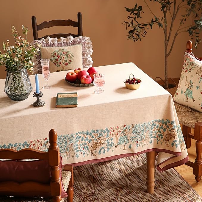 patdrea Designer French Beige Long Tablecloth - Image 3