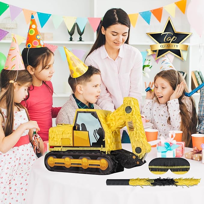 Excavator Pinatas Bundle with a Blindfold and Bat, Pinata - Image 7