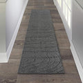 LUXE WEAVERS Modern Geometric Wave Anthracite 2x8 Area Rug by LuxeWeavers