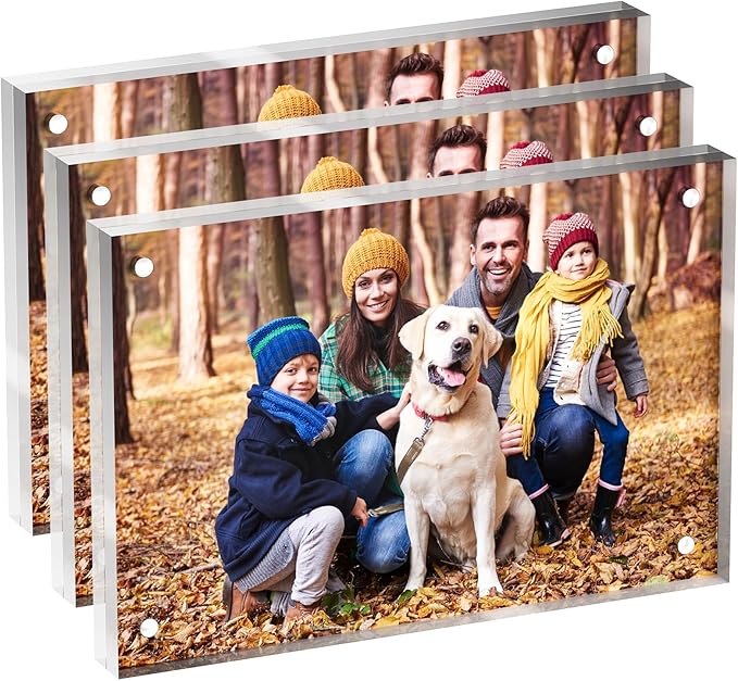 4x6 Acrylic Picture Frame 3 Pack, Desktop Display Decor Gift by Neatsure
