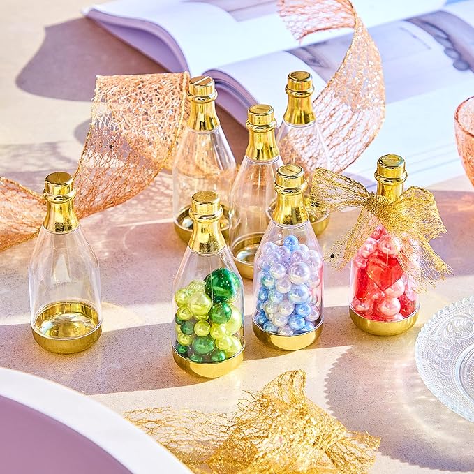 Cunhill 18 Pieces Mini Champagne Bottles Container Bulk Plastic Small Champagne - Image 6