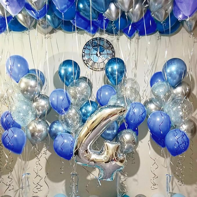 Netnology Blue Silver Balloons Set - Image 5