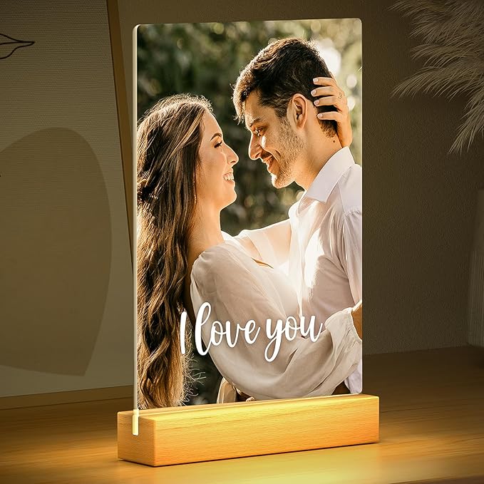 Custom Picture Frames with Photo, Personalized Photo Frame with Night Light - Image 2