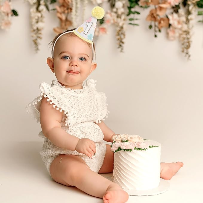 WAUAO Colorful Flower 1st Birthday Cone Hat - Image 5