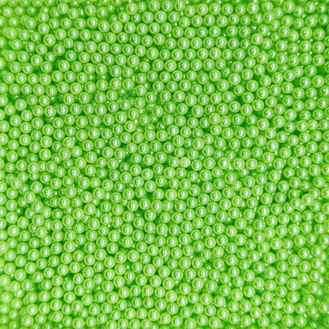 Edible Light Green Pearl Sugar Sprinkles Candy 4mm Mini Pearls Cake Decorations - Image 2