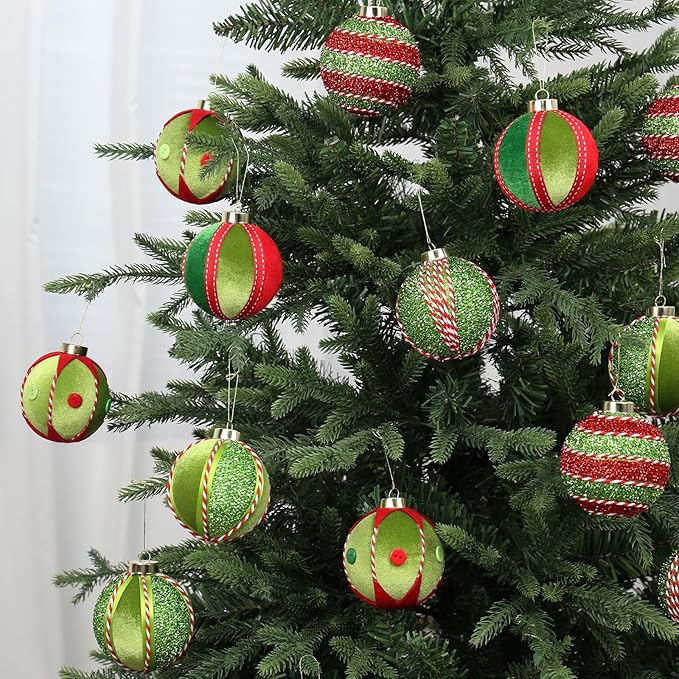 SY Super Bang Red Green Christmas Ball Ornaments, - Image 3