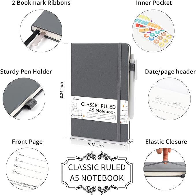 feela 24 Pack Journal Notebook for Work, Business Notebook Bulk Hardcover Lined - Image 2