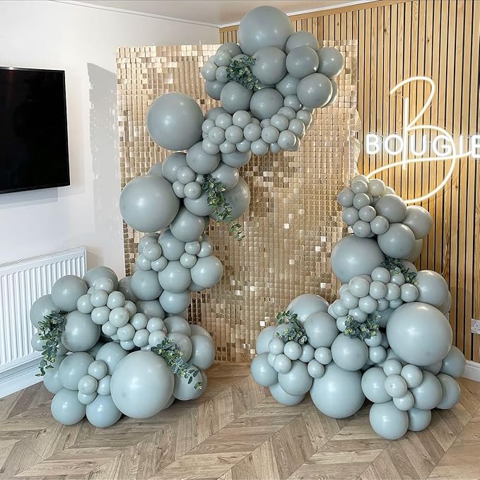 Bezente Dusty Blue Latex Party Balloons - Image 9