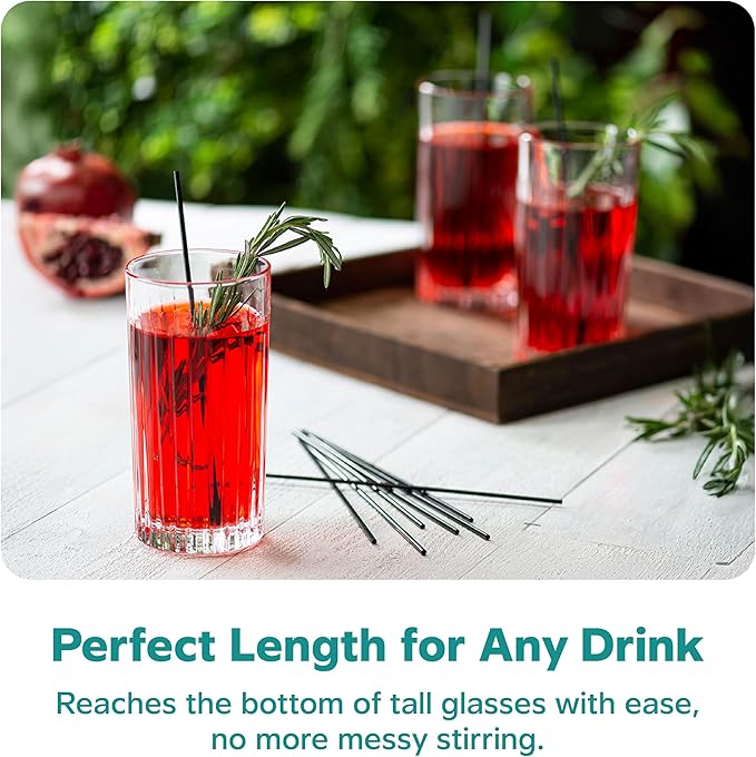 Comfy Package Black Coffee Drink Stirrers & Cocktail Straws - Image 5