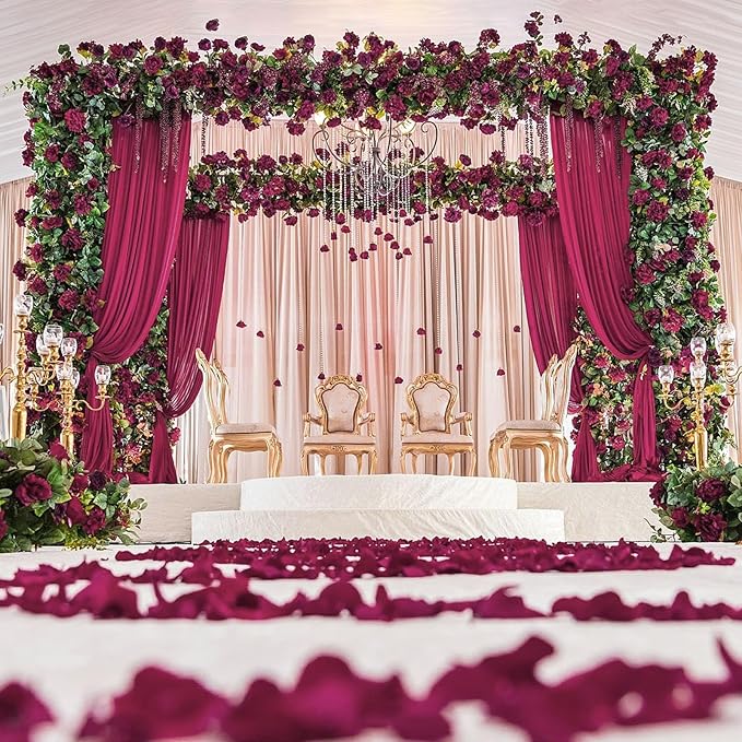 10ft x 10ft Burgundy Backdrop Curtains - Image 5