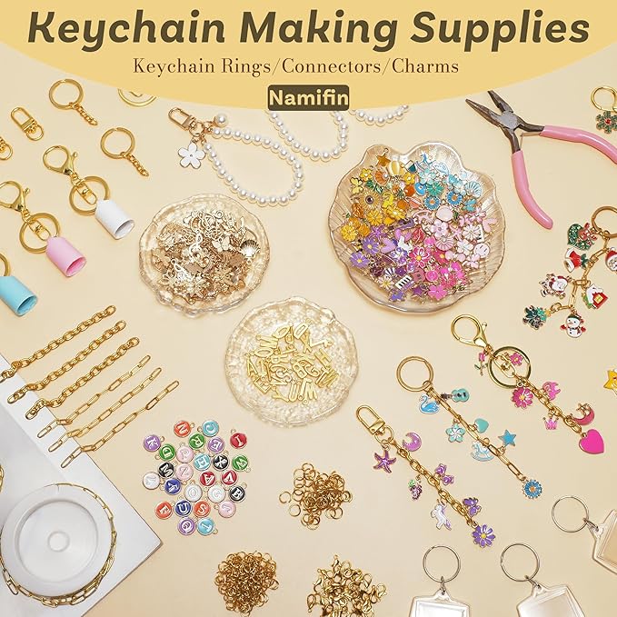 Namifin 384 Pcs Lip Gloss Keychain Making Kit - Image 4