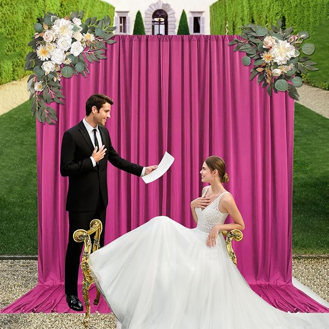 10ft x 10ft Fuchsia Backdrop Curtains - Image 5
