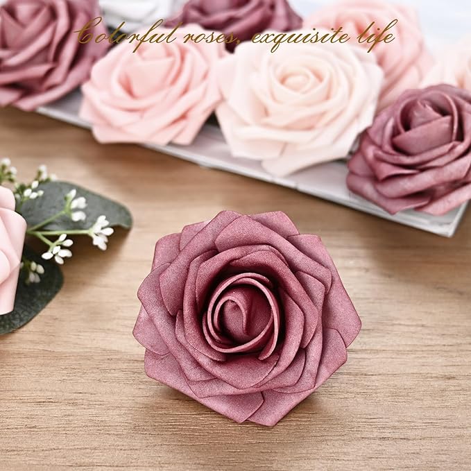 BLEUM CADE 36Pcs Artificial Flowers Fake Roses - Image 2