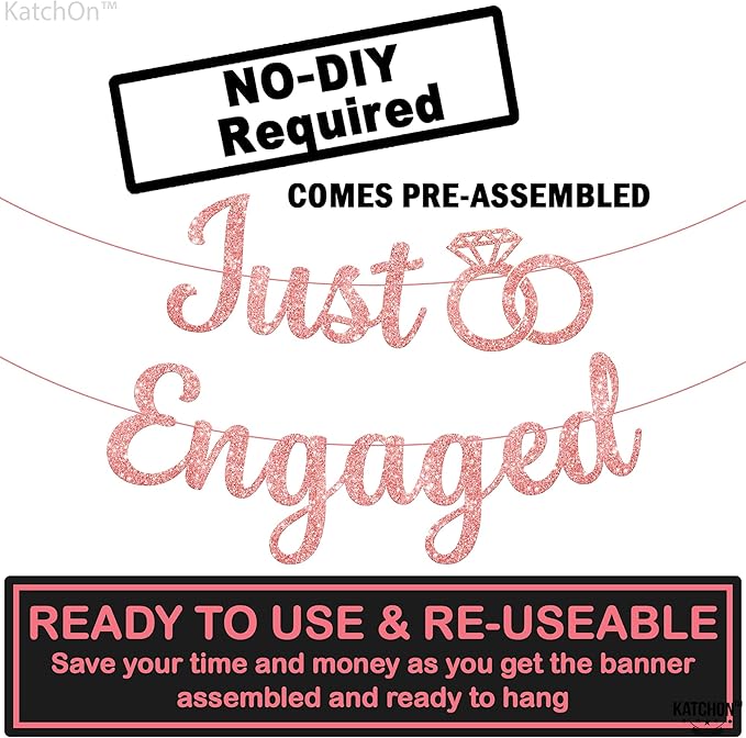 KatchOn Glitter Rose Gold Engagement Banner - Image 2