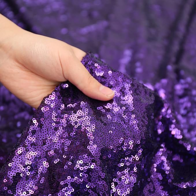 Eternal Beauty Purple Sequin Backdrop Curtains, Halloween Shimmer Back Drop - Image 9