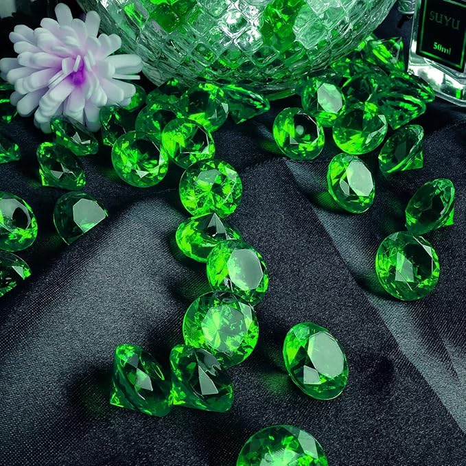 Acrylic Diamond Fake Gems Vase Filler, Babenest 240pcs 3/4 Inch Faux Diamonds - Image 4