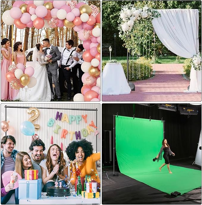 SLOW DOLPHIN Pipe and Drape Photography Backdrop Stand Kit Adjustable Photo - Image 6