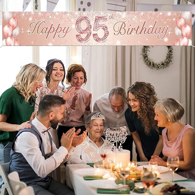 95th Birthday Decorations for Women Including Birthday Sash, Numeral Candles - Image 6