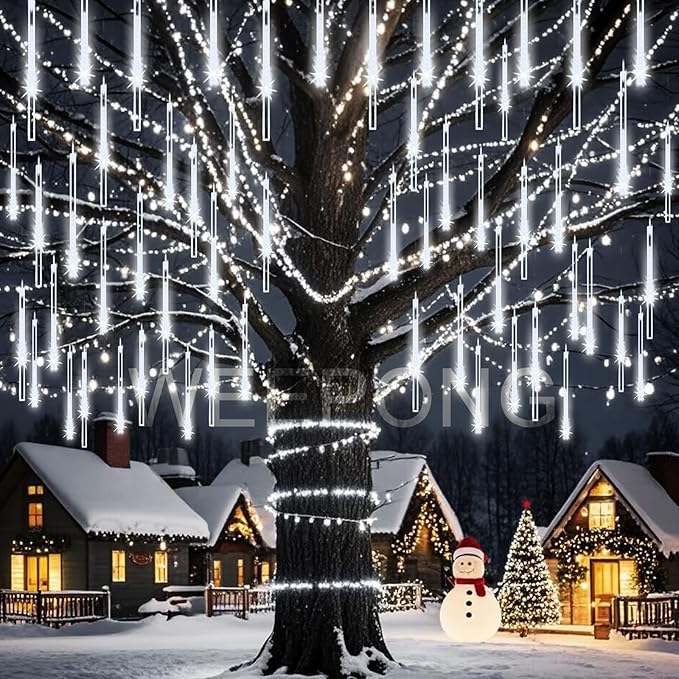 Christmas Lights Outdoor 32 Tubes 768 LEDs Meteor Shower Lights UL Certified - Image 5
