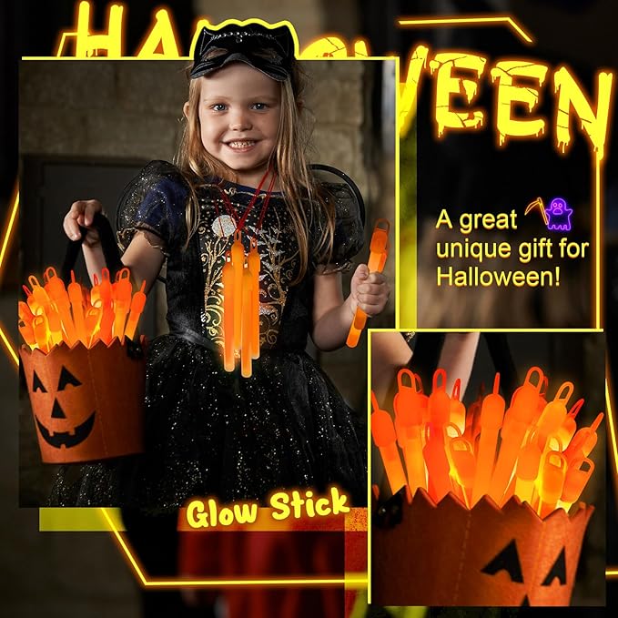 Lewtemi 4" or 6" 100 Pack Bright Glow Sticks Bulk, Glow in The Dark Party - Image 5