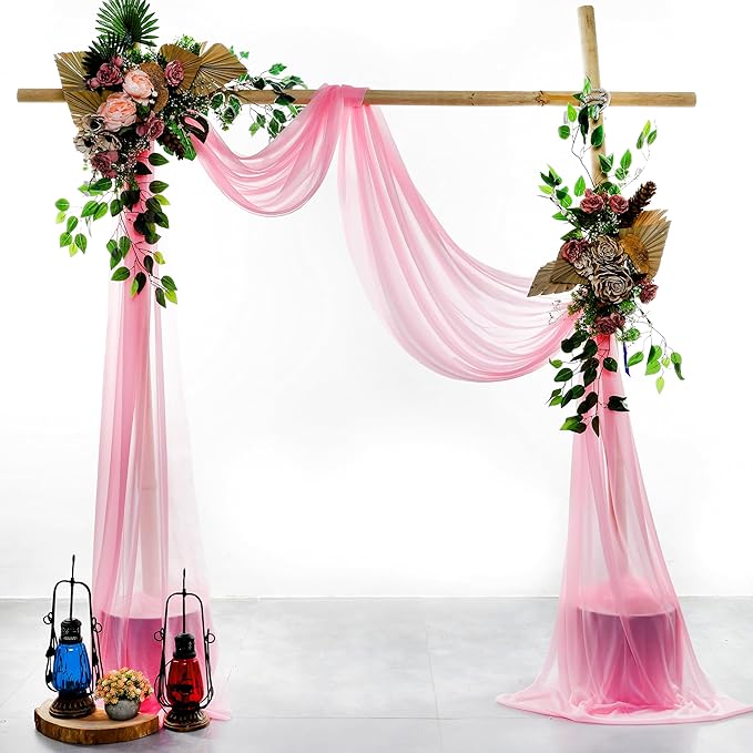 VDS Pack of 1 Panel Wedding Arch Draping Fabric Sheer Chiffon Fabric Drapery - Image 4