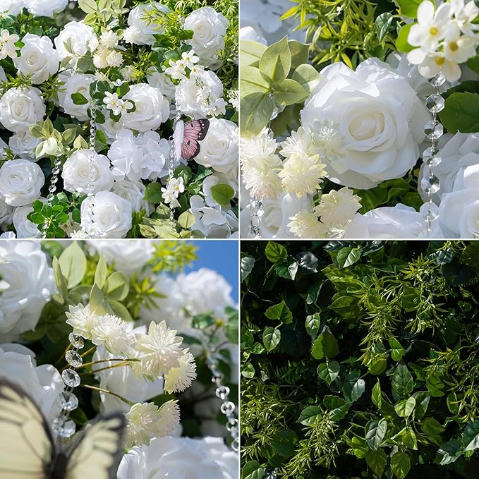 Artificial Flower Wall Panels, Luxury 5D Silk Floral Backdrop Decor - Image 3