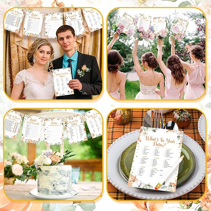 Teling 145 Pieces Bridal Shower Game Bridal Shower Favors Set Wedding Games - Image 5