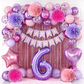 Pink Purple 6th Birthday Party Decorations by KAINSY