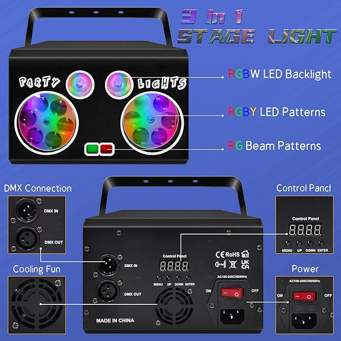 LED Patterns Stage Ligths, Party Lights Dj Disco Lights - Image 4