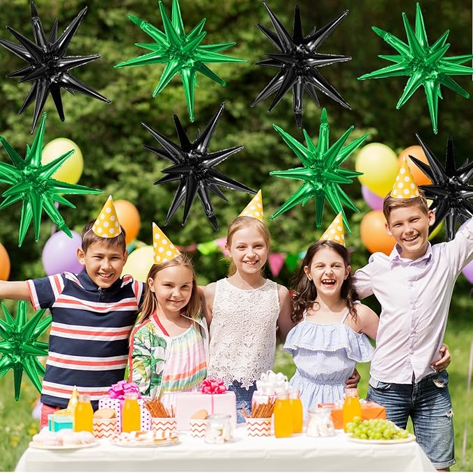 Black Green Star Balloons - Image 7