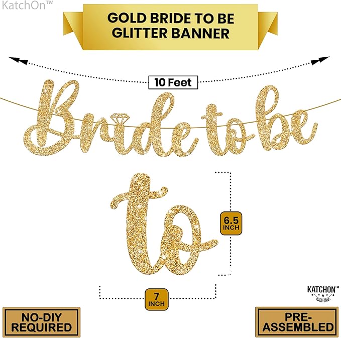 KatchOn, No DIY | Gold Bride to Be Sign - Image 4