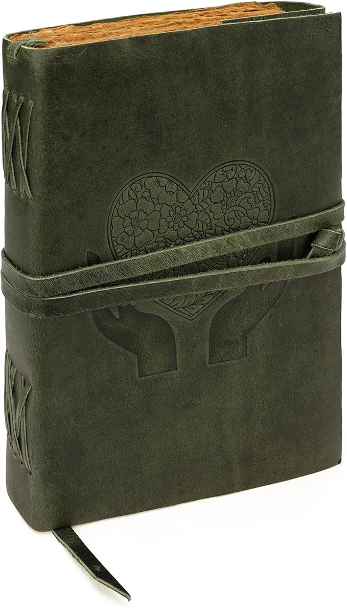 LUXEORIA Heart Journal for Women and Men, Handcrafted Leather Journal for by Luxeoria