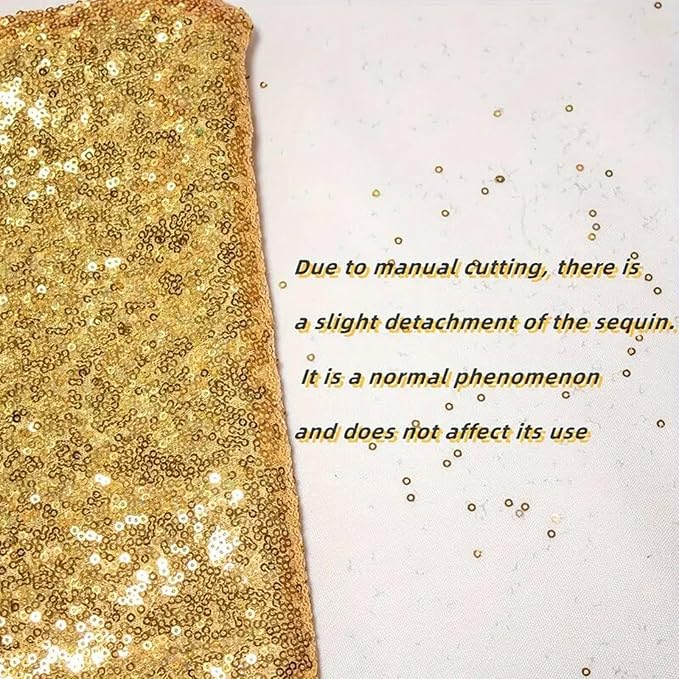 Gold Sequin Backdrop 2FTx8FT 2 Panels Sparkly Background Drapes - Image 7