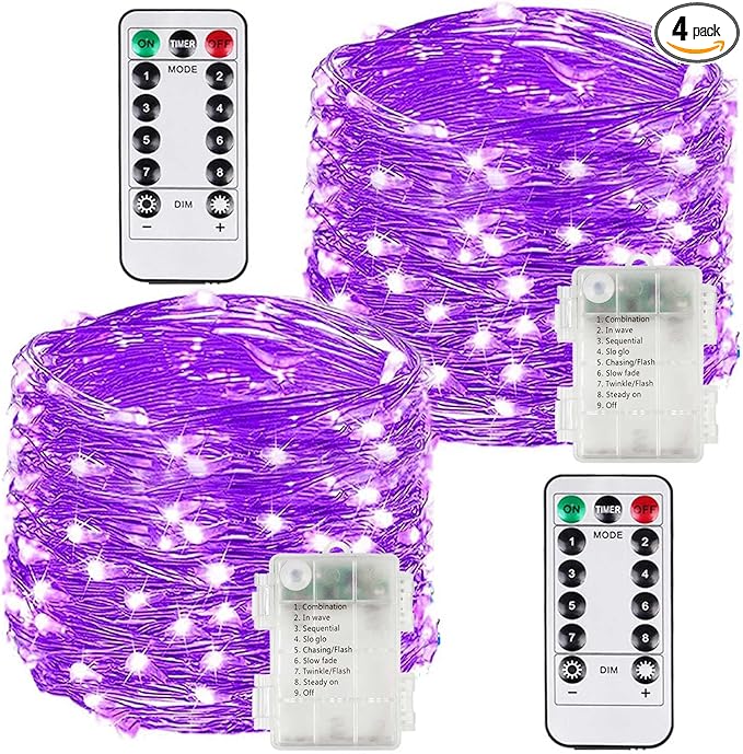2 Pack 100LED Battery Operated Fairy Lights by BOSSERN