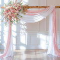 Wedding Arch Draping Fabric, 1 Panel 28" x19ft White Arch Drapes & 1 Panel 16" by Partisky