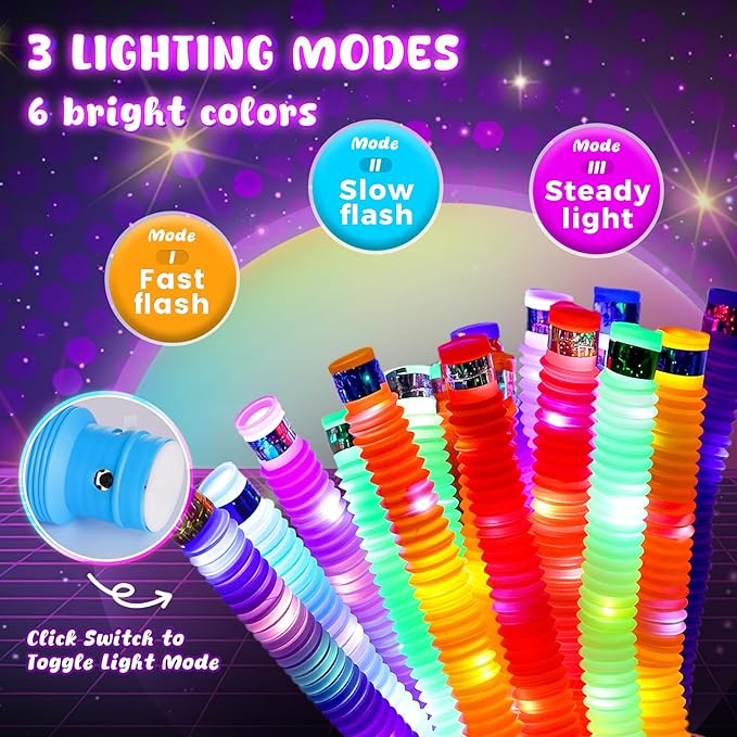 LovesTown 24PCS Glow Sticks Bulk Party Pack, Light Up Party Favors Supplies - Image 3