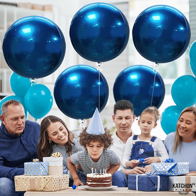 KatchOn, Mylar Metallic Blue Balloons - Image 5