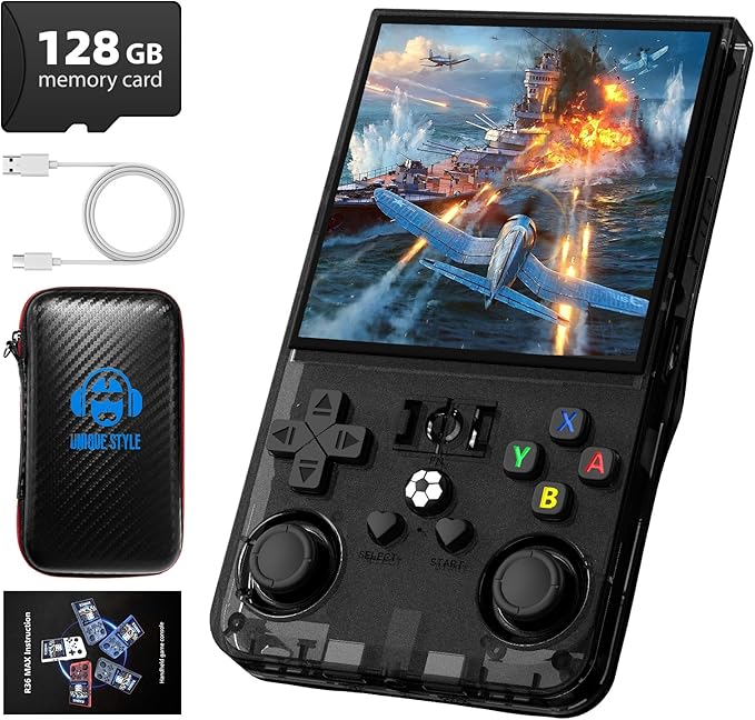 R36MAX Retro Handheld Game Console, 4.0 Inch 720x720 IPS Screen, Built-in 22 by Unknown