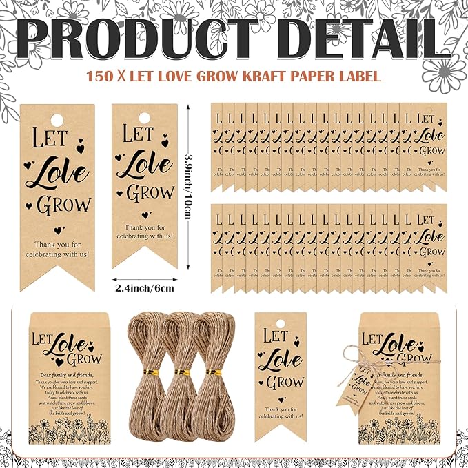 150 Sets Let Love Grow Wedding Favors - Image 3