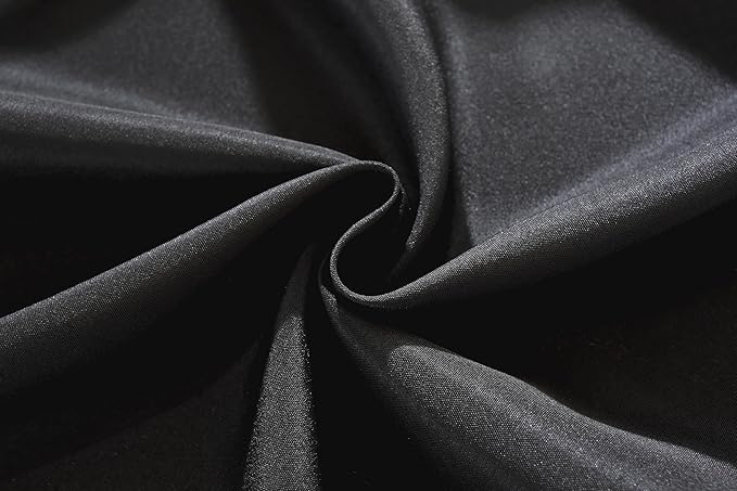 Craft And Party Round Tablecloth, 60 Inch Black Tablecloth, Polyester Fabric - Image 5