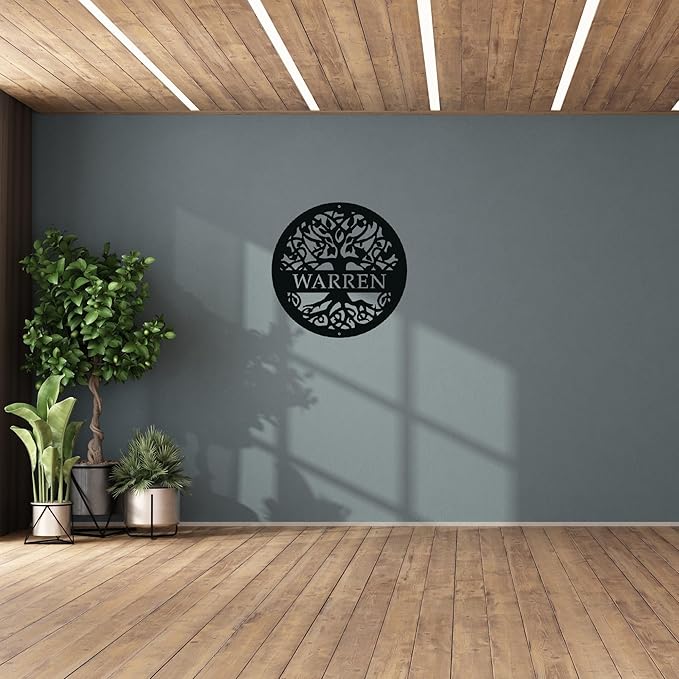 Personalized Tree of Life Metal Sign, Custom Last Name Signs Family Monogram - Image 6